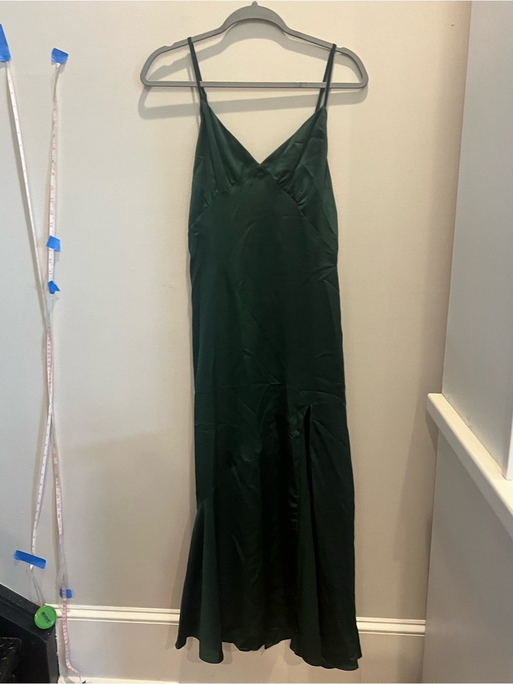 Dress Forum Dark Green Satin Dress with Tag